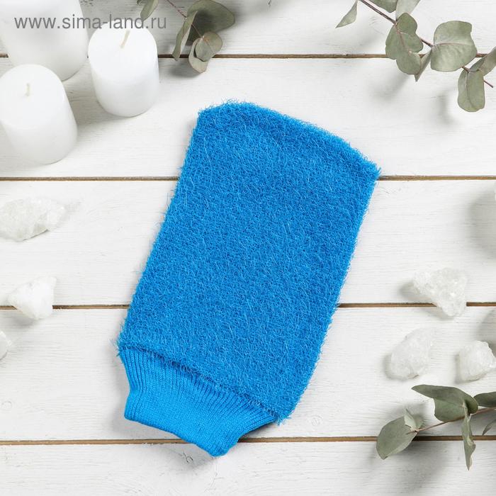 Мочалка - варежка для тела массажная Доляна, жёсткая, цвет МИКС - Фото 1