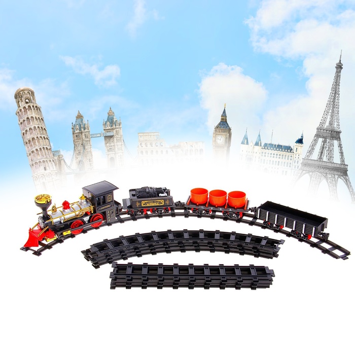 Железная дорога «Классический грузовой поезд», с дымовыми эффектами, протяжённость пути 2,72 м - фото 1908234493