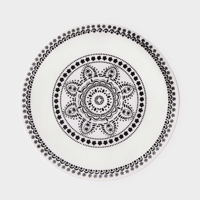 Салфетка сервировочная «Михенди», 38×38 см, цвет чёрно-белый