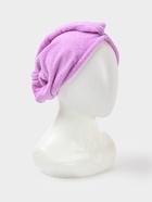 Чалма для сушки волос Доляна, микрофибра, с пуговкой, розовая - Фото 6