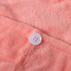 Чалма для сушки волос Доляна, микрофибра, с пуговкой, цвет розовый - Фото 2