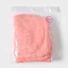 Чалма для сушки волос Доляна, микрофибра, с пуговкой, цвет розовый - Фото 3