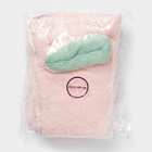 Чалма для сушки волос Доляна «Ушки», микрофибра, с пуговкой, розовая - Фото 7