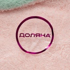 Чалма для сушки волос Доляна «Ушки», микрофибра, с пуговкой, розовая - Фото 8