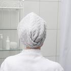 Чалма с пуговкой для сушки волос Доляна «Нежность», микрофибра, цвет МИКС - Фото 2