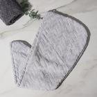 Чалма для сушки волос Доляна, микрофибра, с пуговкой, серая - Фото 3