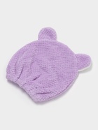 Чалма для сушки волос Доляна «Медвежонок», микрофибра, фиолетовая - Фото 3