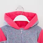 Комбинезон утеплённый, цвет серо-розовый, рост 68 см - Фото 2