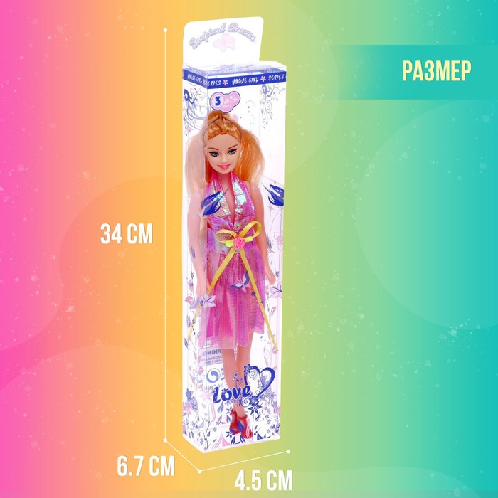 Кукла-модель в платье, цвета МИКС 39682