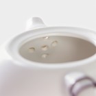 Набор для чайной церемонии керамический «Небо», 5 предметов: 4 пиалы 50 мл, чайник 200 мл, цвет белый - фото 24642301