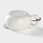 Набор для чайной церемонии керамический «Небо», 5 предметов: 4 пиалы 50 мл, чайник 200 мл, цвет белый - фото 24642302