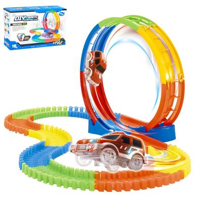 УЦЕНКА Автотрек «Магический Трек», гибкий, светится в темноте, 106 деталей, мертвая петля