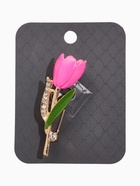 Брошь «Цветок» тюльпан, цветная в золоте - Фото 4