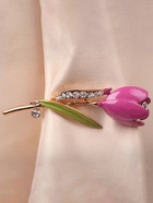 Брошь «Цветок» тюльпан, цветная в золоте - Фото 5