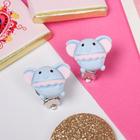 Серьги-клипсы детские "Выбражулька" слоники, цвет розово-голубой - Фото 1