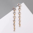 Серьги висячие со стразами «Змейка» L= 6,5, цвет белый в золоте, 6,5 см - Фото 1