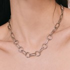 Колье «Цепь» круг через овал, цвет серебро, 46 см - фото 24397053