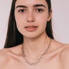 Колье «Цепь» круг через овал, цвет серебро, 46 см - фото 24397054