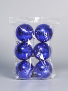 Ёлочные игрушки «Винтажный глянец», шары новогодние, d=6 см, набор 6 шт., синий - Фото 3