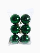 Ёлочные игрушки «Винтажный глянец», шары новогодние, 6 шт., набор d=6 см, зелёный - Фото 5
