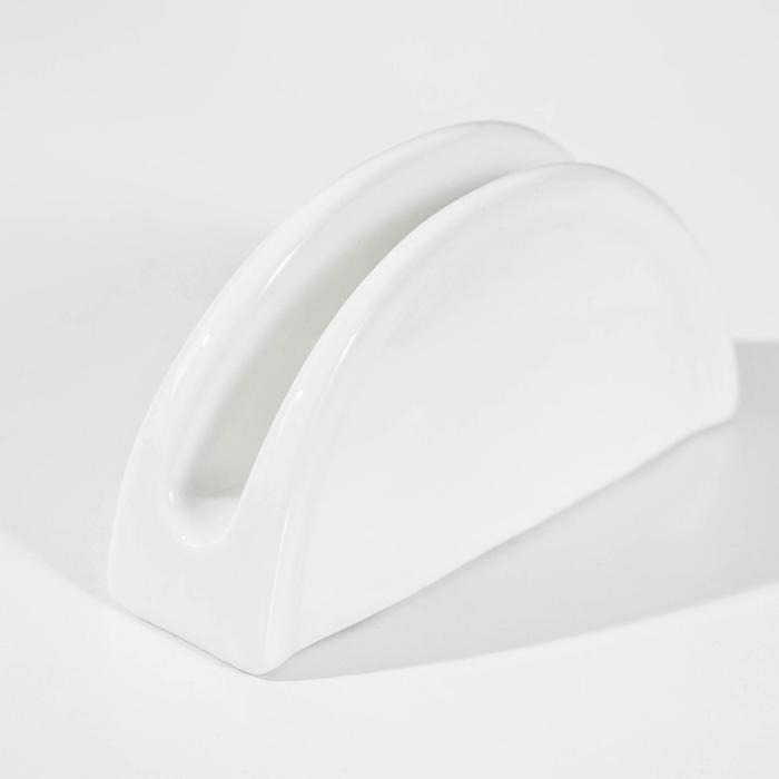 Салфетница керамическая «Классика», 11,5×3,5×6 см, цвет белый - фото 1885116713