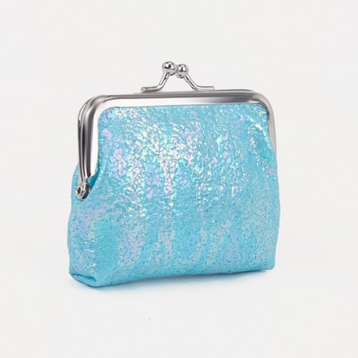 Кошелёк на фермуаре, цвет голубой