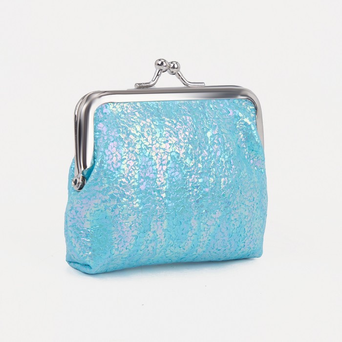 Кошелёк на фермуаре, цвет голубой - Фото 1