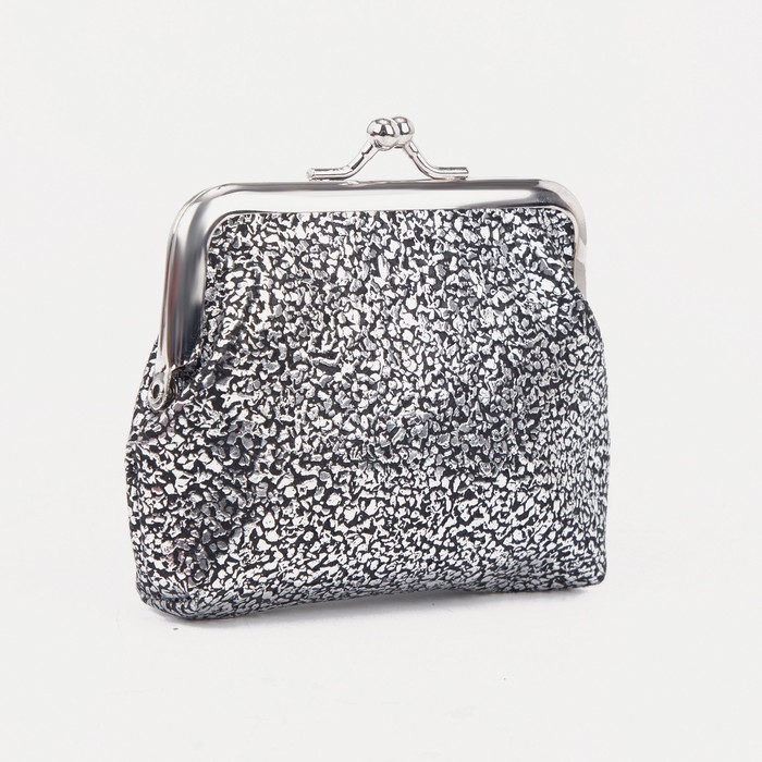 Кошелёк на фермуаре, цвет серебристый - Фото 1