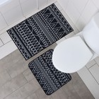 Набор ковриков для ванной и туалета Доляна «Марокканский», 2 шт, 50×80, 40×50 см, цвет чёрно-белый - Фото 4