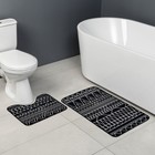 Коврики для ванной и туалета Доляна «Марокканский», 2 шт., 50×80, 40×50 см, чёрно-белые - Фото 2