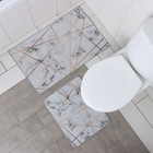 Набор ковриков для ванной и туалета Доляна «Мрамор», 2 шт, 50×80 см, 40×50 см - Фото 5