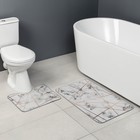 Коврики для ванной и туалета Доляна «Мрамор», 2 шт., 50×80 см, 40×50 см - Фото 5