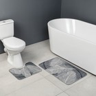 Набор ковриков для ванной и туалета Доляна «Пёрышки», 2 шт, 50×80 см, 40×50 см, цвет серый - Фото 6