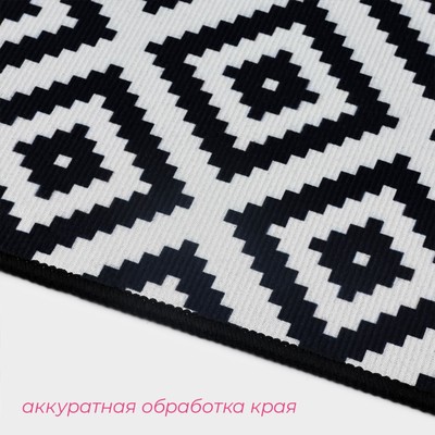 Коврики для ванной и туалета Доляна «Грета», 2 шт.: 50×80, 40×50 см, чёрно-белые