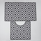 Набор ковриков для ванной и туалета Доляна «Грета», 2 шт: 50×80, 40×50 см, цвет чёрно-белый - Фото 8