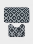 Коврики для ванной и туалета Доляна «Грета», 2 шт.: 50×80, 40×50 см, цвет чёрно-белый - Фото 8