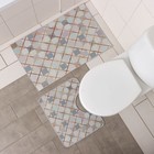 Набор ковриков для ванной и туалета Доляна «Котто», 2 шт, 50×80, 40×50 см, цвет серый - фото 9836655