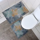 Набор ковриков для ванной и туалета Доляна «Тропики», 2 шт, 50×80 см, 40×50 см - Фото 5