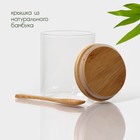 Банка для хранения сыпучих Bella Tenero «Эко», 400 мл, 10.5×8.5 см, с бамбуковой крышкой, с ложкой, стекло - Фото 2