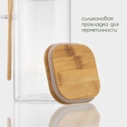 Банка для хранения сыпучих продуктов «Эко», 1.45 л, 10×19 см, с ложкой, с бамбуковой крышкой, стекло, прозрачная - Фото 3