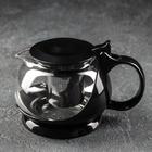 Чайник стеклянный заварочный «Бетти», 800 мл, с металлическим ситом, цвет чёрный - фото 9169155