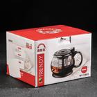 Заварочный чайник «Бетти», 800 мл, с бамбуковой крышкой, с металлическим ситом, стекло, чёрный - Фото 3