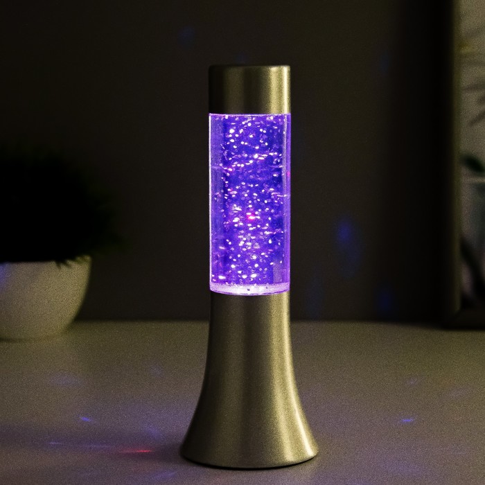 Светильник ночник Лава "Цилиндр хром", 17 см (от бат. 3хLR44) - фото 1886159211