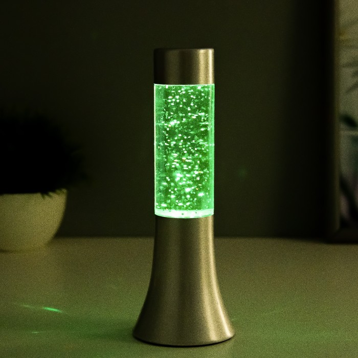 Светильник ночник Лава "Цилиндр хром", 17 см (от бат. 3хLR44) - фото 1886159212