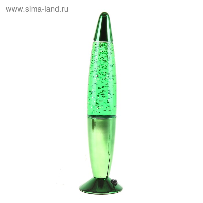Лава-лампа «Ракета» 1×30 Вт Е14-R39 (блестки) зеленый 8×8×34 см - Фото 1