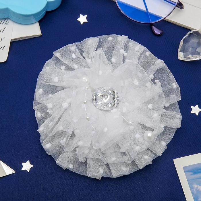 резинка для волос " Школьница" бант многослойный с серединкой d-7см - Фото 1