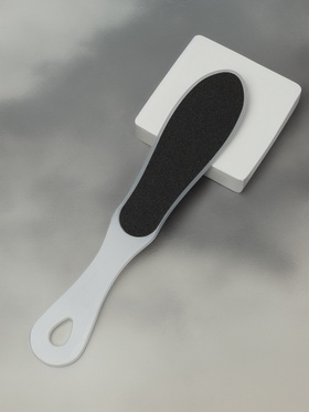 Пилка для пяток, наждачная, двусторонняя, 27 см, белая (комплект 2 шт)