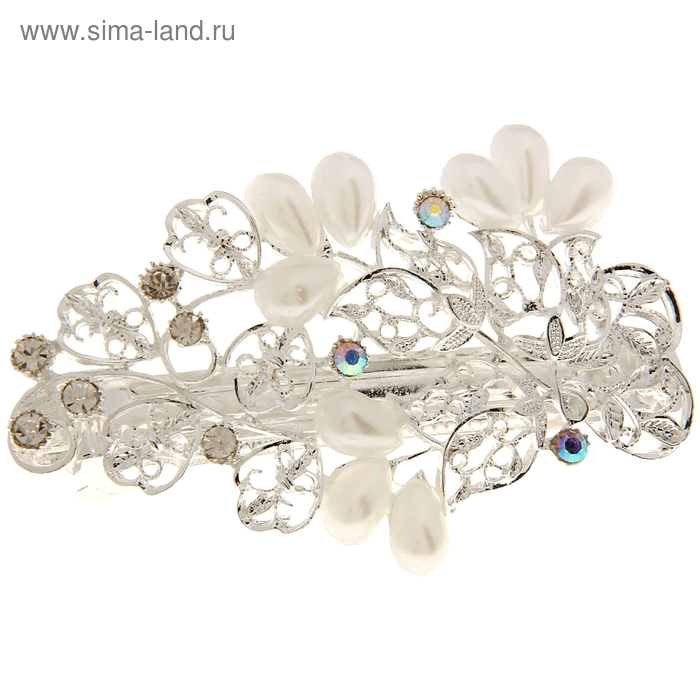 Заколка-автомат для волос "Жемчужная" рай цветущая ветвь - Фото 1