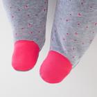 Комбинезон утеплённый, цвет серо-розовый, рост 56 см - Фото 3