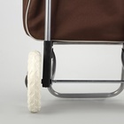 Сумка-тележка хозяйственная на шнуре, 35×20×96 см, коричневая - Фото 5